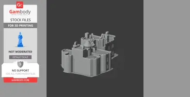 Detailed 3D model of a medieval-style castle with towers and battlements, designed for 3D printing.