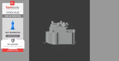 3D model of a castle with towers and walls, designed for 3D printing, by Gambody.