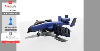 Blue Cobra Rattler model for 3D printing, featuring a detailed, armed aircraft design.