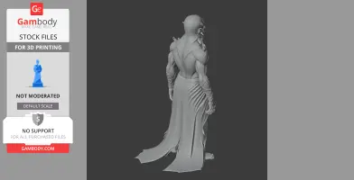 3D model of Moon Lord from Terraria, showing back details and flowing robe design.