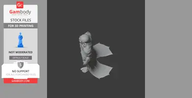 A detailed 3D model of a fantasy creature with multiple eyes and tentacles, designed for 3D printing.