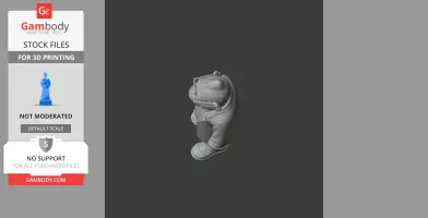 Gray Moldsmal figurine from Undertale, viewed from above, wearing armor and shoes. STL file for 3D printing.