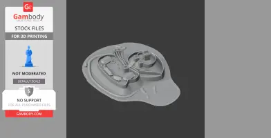 3D model of Elsdon Castle layout on a contoured base, designed for 3D printing.