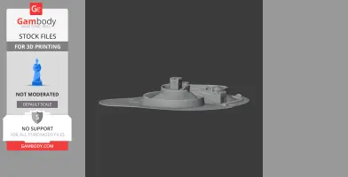 3D model of Elsdon Castle with circular towers and walls, designed for 3D printing.