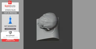 Top view of a 3D-printed bust of a historical warrior, titled 'Demosthenes Bust.'