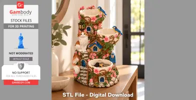 Whimsical Cat House Organizer STL File for 3D Print