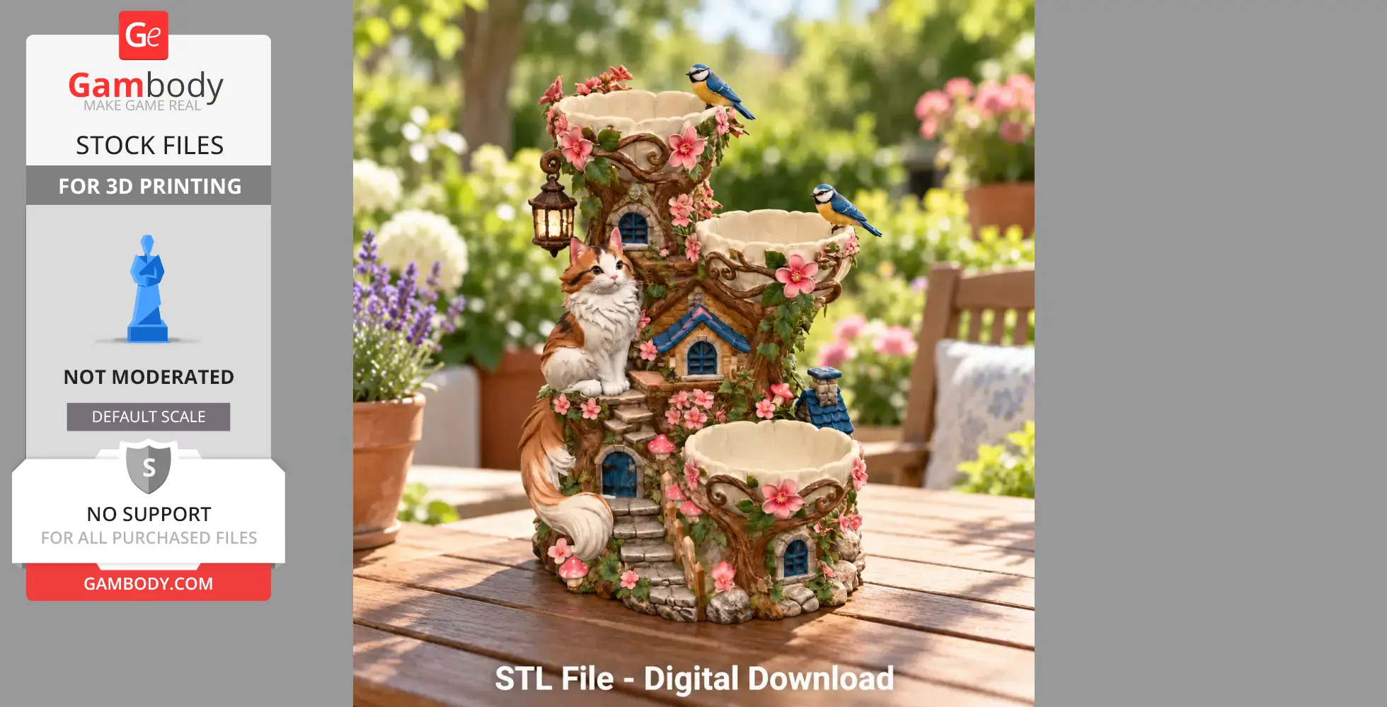 Whimsical Cat House Organizer STL File for 3D Print