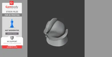 3D model of a historical warrior helmet bust for 3D printing, viewed from above.
