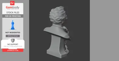 3D model of a bust featuring Johann Wolfgang von Goethe with detailed hair and a formal collar.