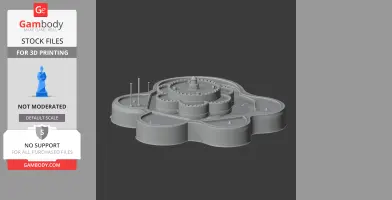 3D model of Deal Castle with circular fortified walls, suitable for 3D printing.