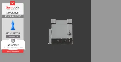 A top-down view of a rectangular castle model for 3D printing, with towers and walls visible.