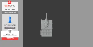 Detailed 3D model of Grand Palace Bangkok roof section, designed for 3D printing.