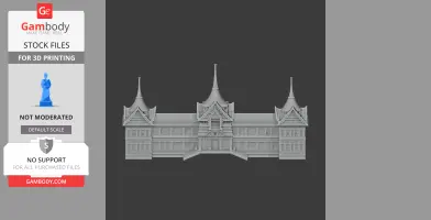 Detailed 3D model of Grand Palace Bangkok architecture, designed for 3D printing.