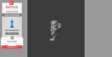 3D model of a beanie-wearing mountain guide with a backpack, ready for 3D printing.