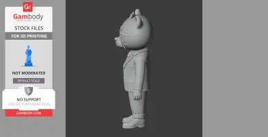 Character model of Mr. Armistead from 'Night in the Woods,' wearing a suit, side profile view.