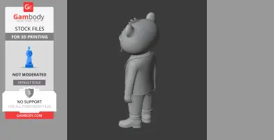 3D model of a standing animal character in a suit from 'Night in the Woods,' side view.