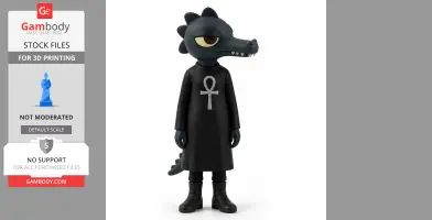 Anthropomorphic reptile figure with an ankh symbol on a black robe, from 'Night in the Woods.'