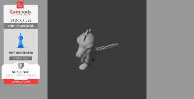 A 3D model of a cartoonish creature with a long snout, ridged back, and short limbs, designed for printing.