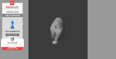 3D model of Mr. Oshiro from Celeste, showing a top view of the character in STL format for printing.