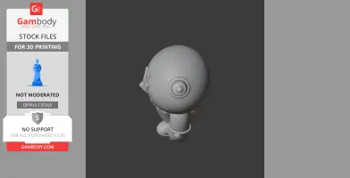 3D model of Mr. P from 'Brawl Stars,' shown from a top-down angle, ready for 3D printing.