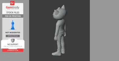 Anthropomorphic cat character in casual attire, standing sideways, from 'Night in the Woods.'