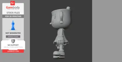 3D model of Ms. Chalice from Cuphead, side view, ready for 3D printing.