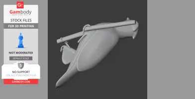 3D model of a Basra reed warbler in a dynamic pose, designed for 3D printing from Gambody.