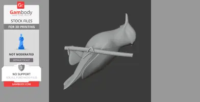 3D model of a Basra reed warbler perched on a branch, displayed on a grey background.