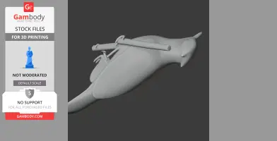 3D model of a prehistoric bird with elongated body and perched posture, designed for 3D printing.