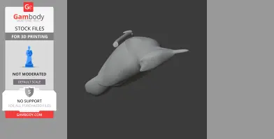 A 3D model of a bird-like creature with a distinctive shape, designed for 3D printing.
