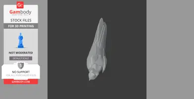 3D model of a streamlined falcon, wings folded, head angled downward. Suitable for 3D printing.