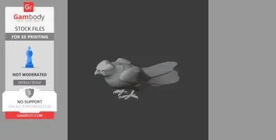 3D model of a prehistoric bird with a falcon-like appearance, designed for 3D printing.