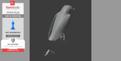 3D printable model of a prehistoric bat hawk with detailed wings and talons.