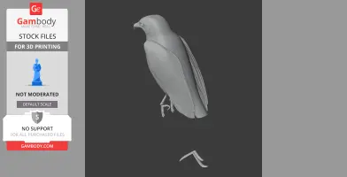 3D printable model of a prehistoric bat hawk with detailed wings and talons on a dark background.