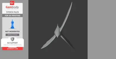 A sleek 3D model of a prehistoric bird in flight, designed for 3D printing, displayed on a gray background.