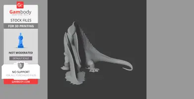 3D model of Bathygnathus, a prehistoric animal, with detailed spines and limbs, ready for 3D printing.