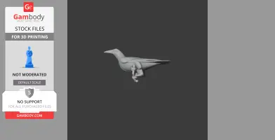 A 3D model of a prehistoric bird with sleek body and long tail, suitable for 3D printing.