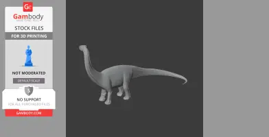 3D model of a Baurutitan, a long-necked sauropod dinosaur, designed for 3D printing.