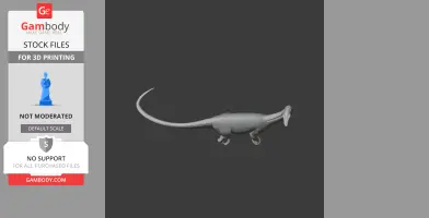 3D model of a long-tailed, four-legged dinosaur, Baurutitan, for 3D printing from Gambody.