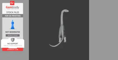 A 3D model of a long-necked Baurutitan dinosaur for printing.