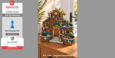 Ornate herb garden organizer with drawers, jars, and plant motifs, featuring key holders in circular sections.