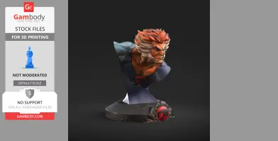 Bust of Tygra from ThunderCats with detailed hair and costume, displayed on a round base.