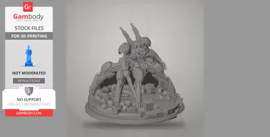 Futuristic armored robot with spider-like legs on a detailed base, designed for 3D printing.