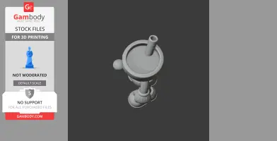 A 3D model of a Mugman figurine from above, showing a cup-shaped head with a straw and handle.