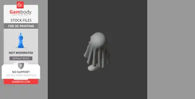 A 3D model of Napstablook from Undertale, featuring a ghostly shape with flowing, tentacle-like drapes.