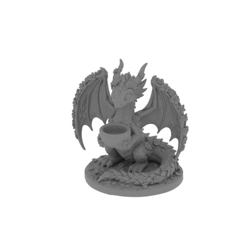 Cherry Blossom Dragon Tealight Holder.stl