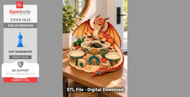 A colorful dragon-shaped desk organizer with trays holding keys and other small items.