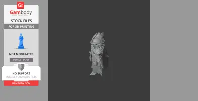A detailed figure of a warrior in ornate armor, featuring spikes and layered textures, ideal for 3D printing.