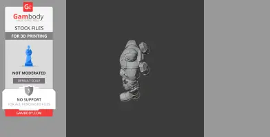 Armored character figurine with detailed suit and helmet, designed for 3D printing.