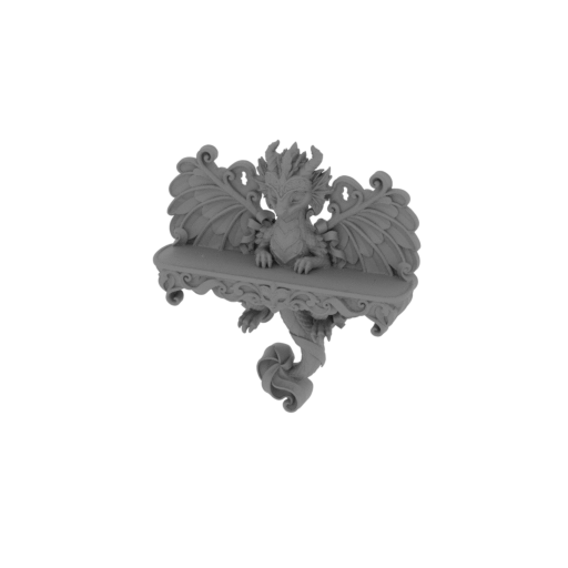 Fantasy Dragon Wall Shelf.stl